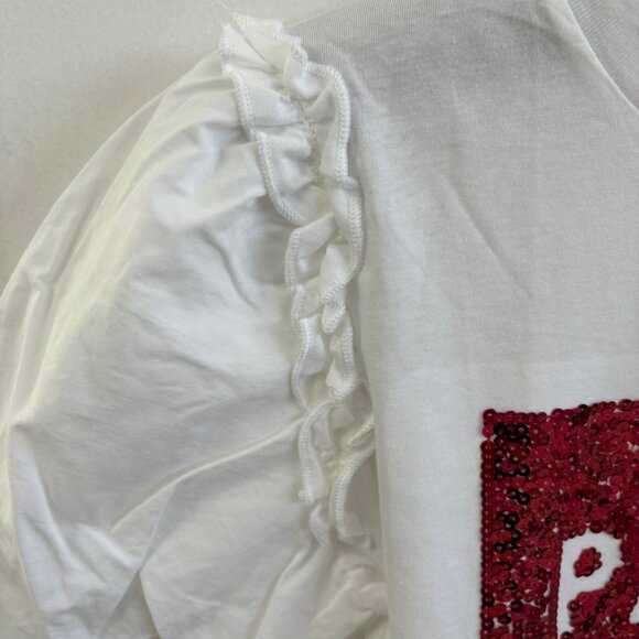 River Island Girls Paris Sequin Puff Sleeve Top 13-14Y NWT White - Picture 4 of 6